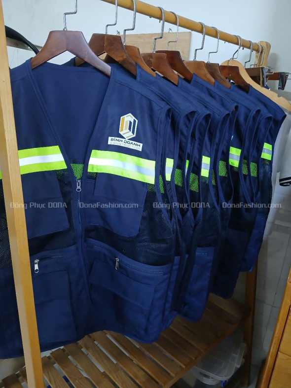 Áo ghile phản quang xanh đen 3K