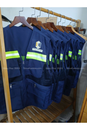 Áo ghile phản quang xanh đen 3K