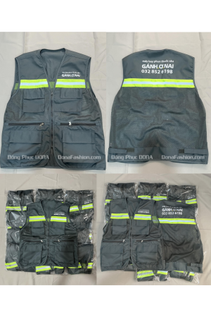 Áo ghile phản quang 3K Xám đậm