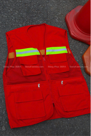 Áo ghile phản quang Đỏ 3K